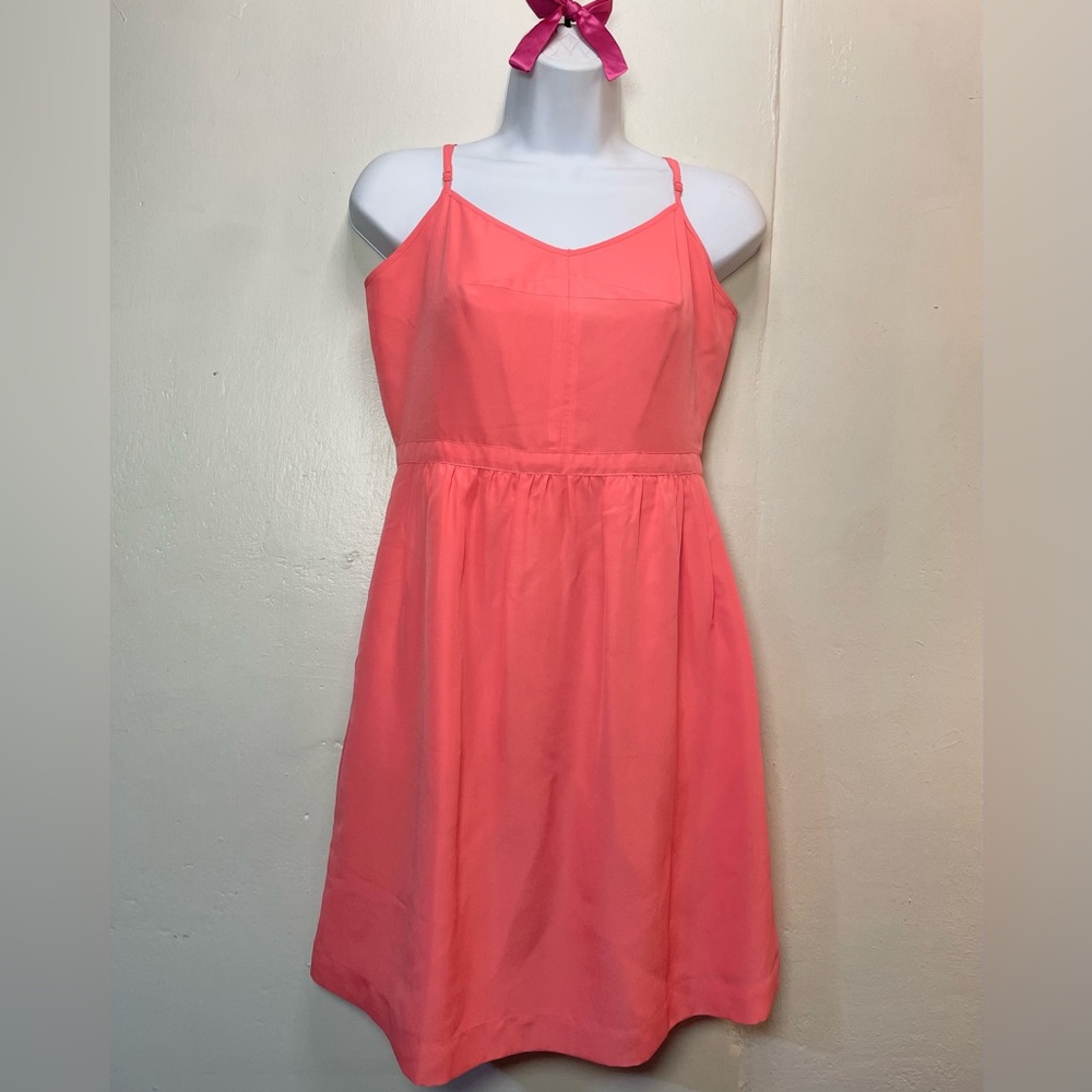 #0115 J Crew Coral Sundress w/ Adjustable Straps Zippered Back -6 - Picture 1 of 6